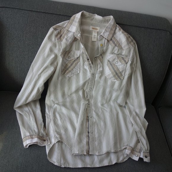 Diesel Snap Button Down Casual Shirt Size S - Picture 1 of 11